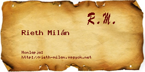Rieth Milán névjegykártya